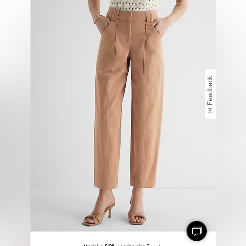 Express Super high waisted Crop‎ Utility Trouser pant . NWT. Retail 88